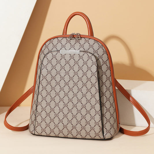 Women fashion travel personality backpack Khaki