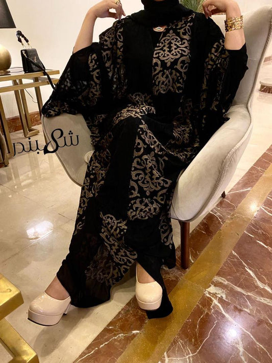 A.A Royale Abaya Full Lace Gown: Black