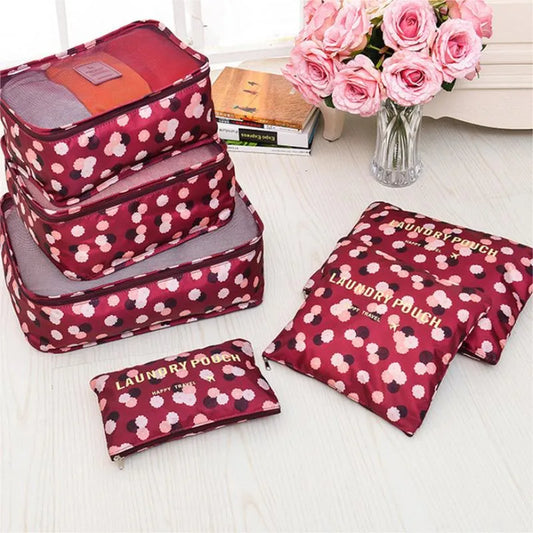 Shein 6pcs/Set Travel Organizer Bags: Makeup Bag, Toiletry Bag,