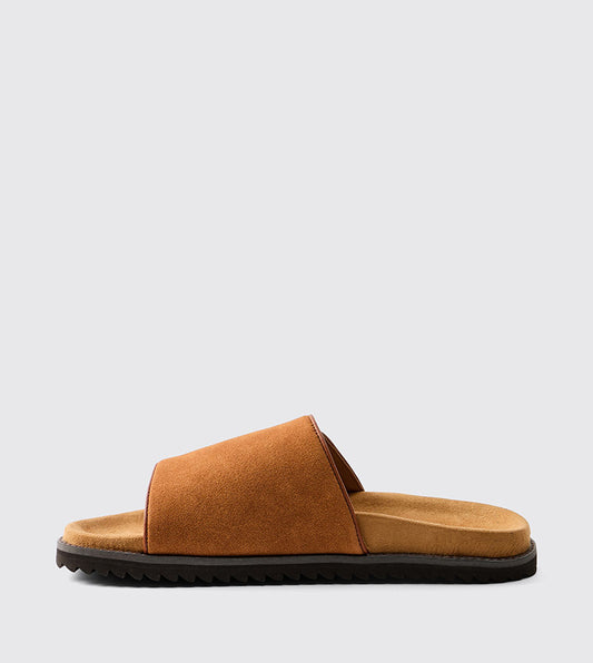 BoohooMAN Faux Suede Skater Sole Flat Sandals