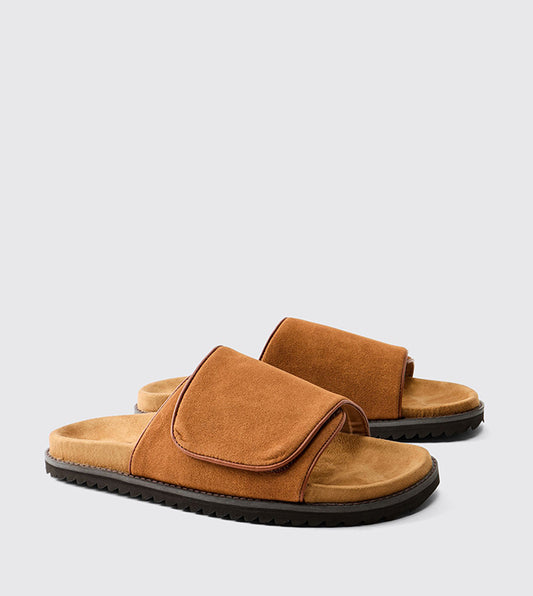 BoohooMAN Faux Suede Skater Sole Flat Sandals