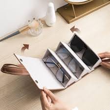 Shein 1PC Sunglasses Organizer, 2/3/4/5/6 Slots Travel Glasses: Brown