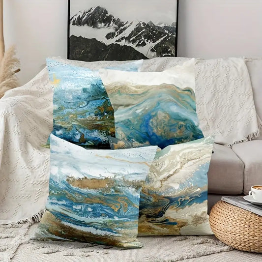 Marble 4pcs Pattern Throw Pillowcases   Covers