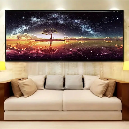 DIY Large Artificial Diamond Painting Kits For Adults,5D Artificial Diamond Art Aurora Lake,Forest Artificial Diamond Painting Kits For Adults,Art Picture Decor
