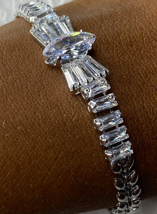 1pc zircon minimalist bracelet silver SJP