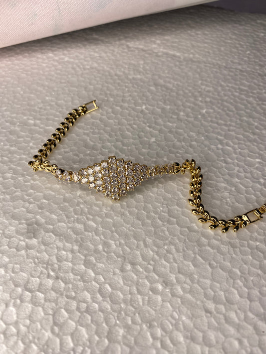 Cubic gold rhinestone bracelet SJP