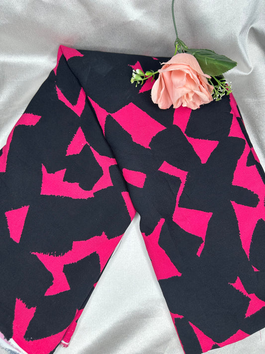 K&y pink and black royal cotton:  3yard