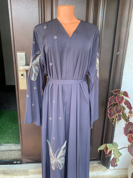 AA Royale.Abaya Butterfly - Ash