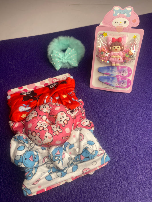 K&Y children hair pack Set- Bear Multicolor Design