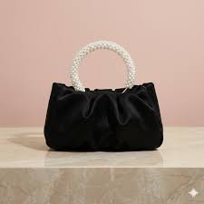 F&S Black & White pearl design leather clutch purse