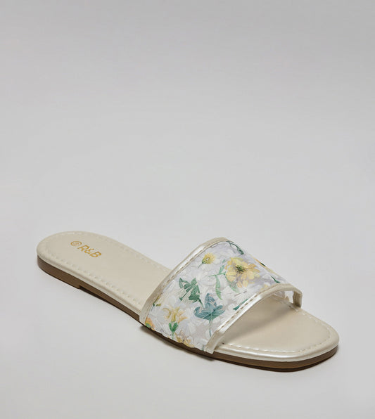R&B Embroidered Flat Sandals