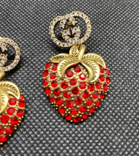 Gucci Strawberry Stud Earring Red SJP