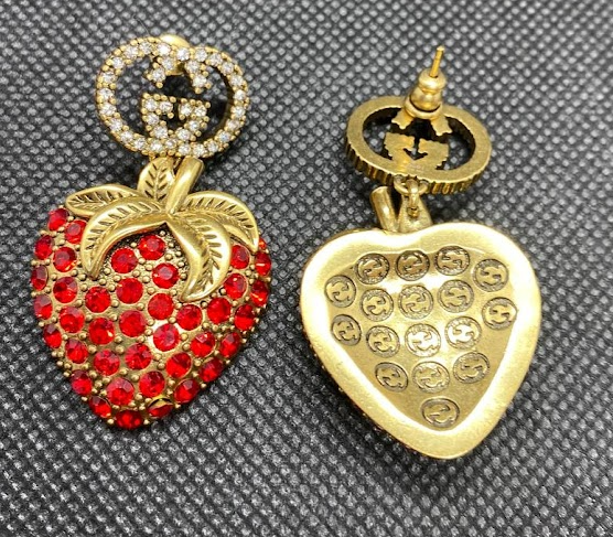 Gucci Strawberry Stud Earring Red SJP