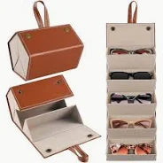 Shein 1PC Sunglasses Organizer, 2/3/4/5/6 Slots Travel Glasses: Brown