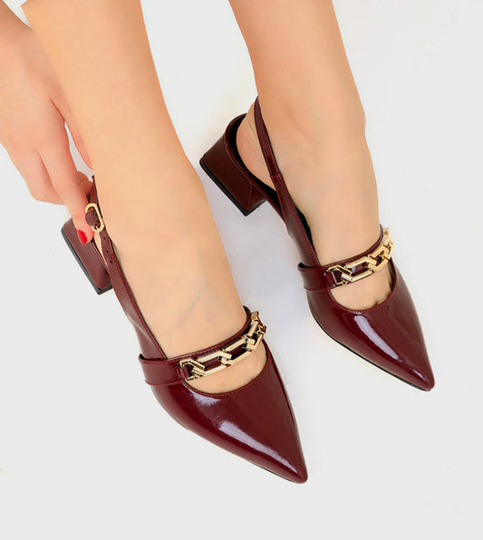 SOHO - Outlet Metal Accent Block Heel Pumps