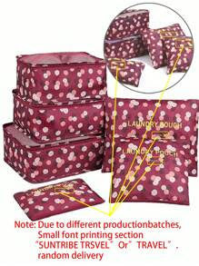 Shein 6pcs/Set Travel Organizer Bags: Makeup Bag, Toiletry Bag,