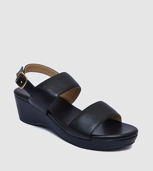 VINCCI Double Strap Open Toe Wedge Sandals