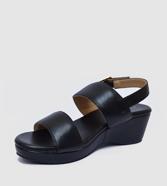 VINCCI Double Strap Open Toe Wedge Sandals