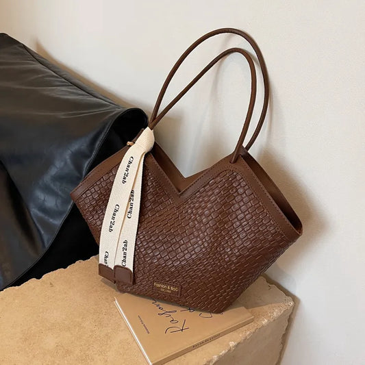 F&S Elegant Contrast woven design tote Bag