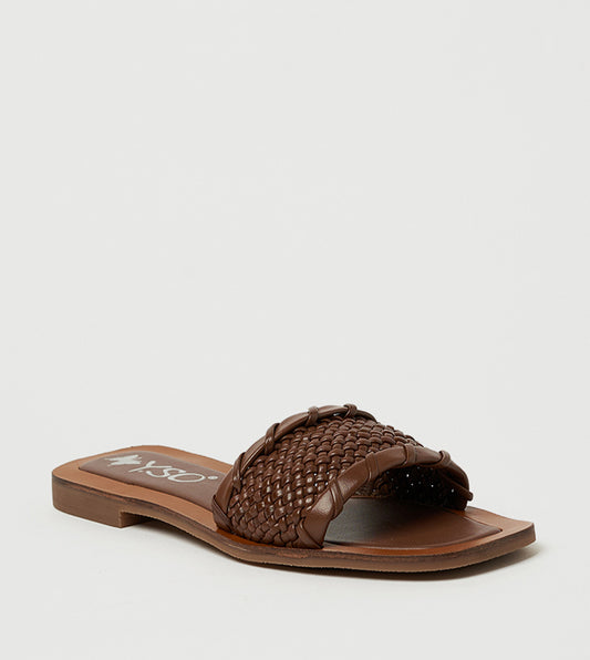 Y.SO LAURIE Open Toe Flat Sandals: Tan