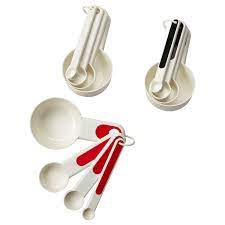 IKEA STÄM Set of 4 measuring cups, red/white/black