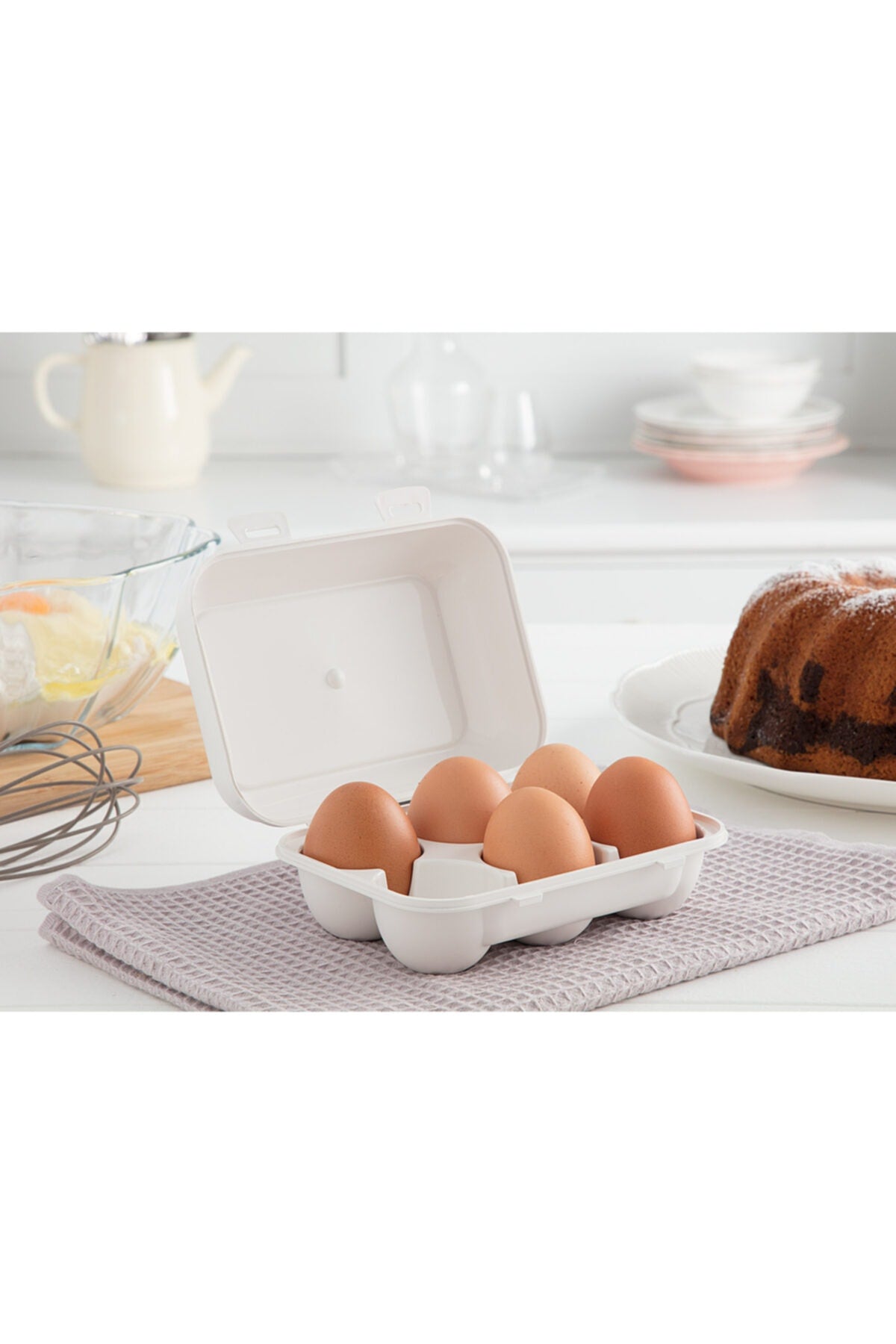 6 Egg Storage Container - Soft Ecru