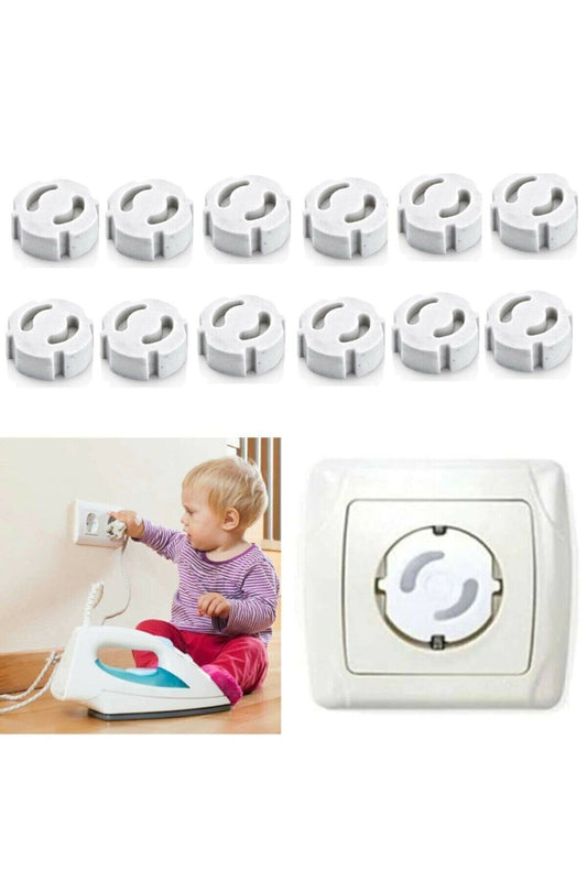 BRN STORE 12 Pcs Socket Cover Socket Cover Socket Protection Cover Gray