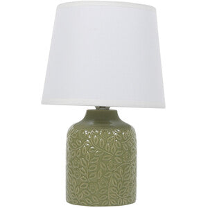 Lucia Leaf Print Table Lamp - Green