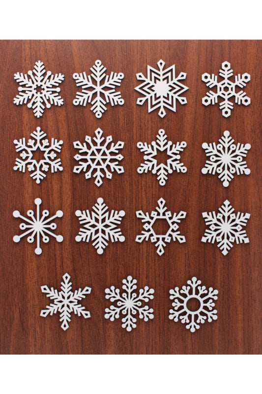 Lora Wedding 7cm 15 Pieces Mixed Snowflakes  Size: White