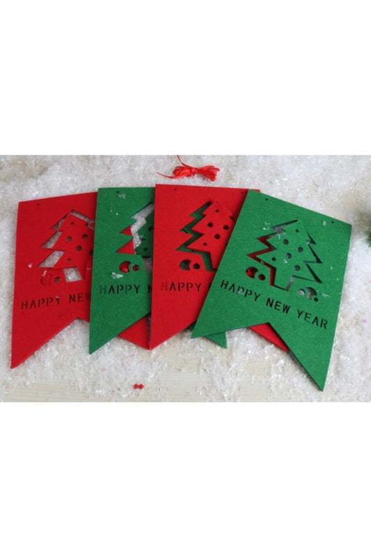 Felt Banner Tree Look Happy New Year