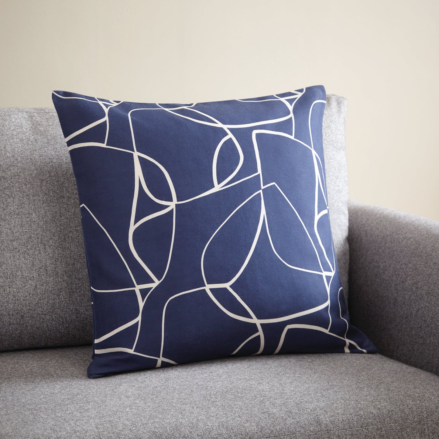 DUNELM Elements Paco Printed Navy Cushion