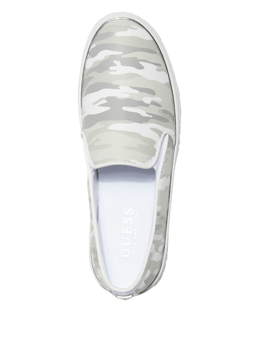 GUESS Gladis Floral Slip-On Sneakers- WHITE /GOLD