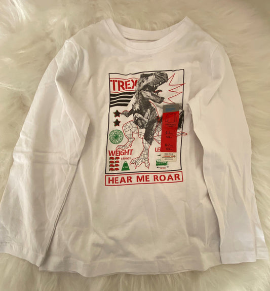 Primark Trex Hear Me Roar Long Sleeve kids T-shirt White