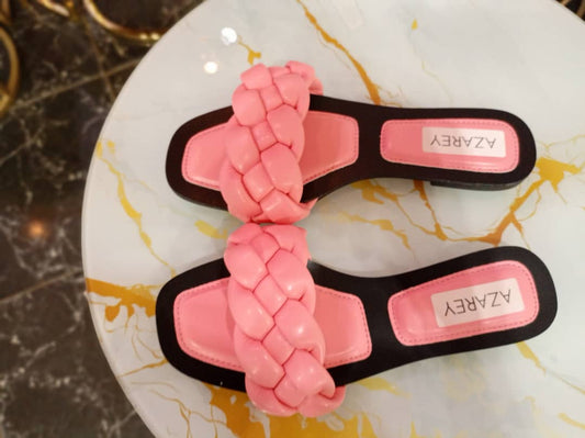 AZAREY Pink Braided Sliders