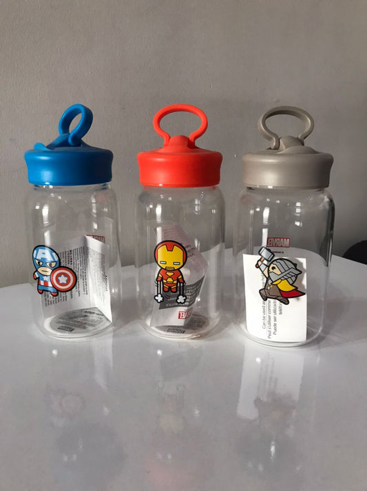 MARVEL- Glass Water Bottle