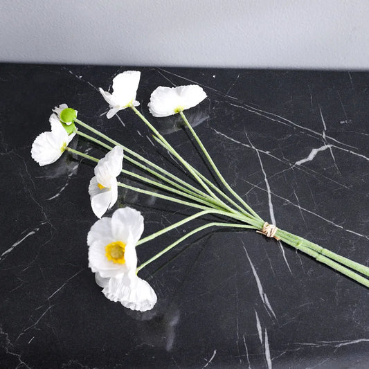 Poppy Bunch White L53 cm