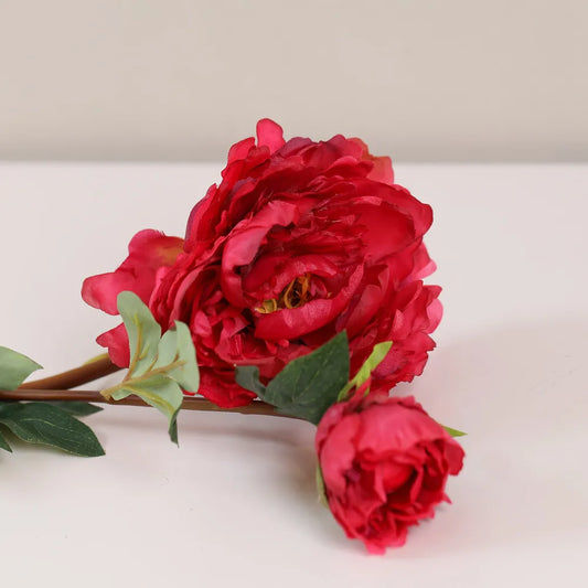 Dark Pink Peony Artificial Flower H90CM