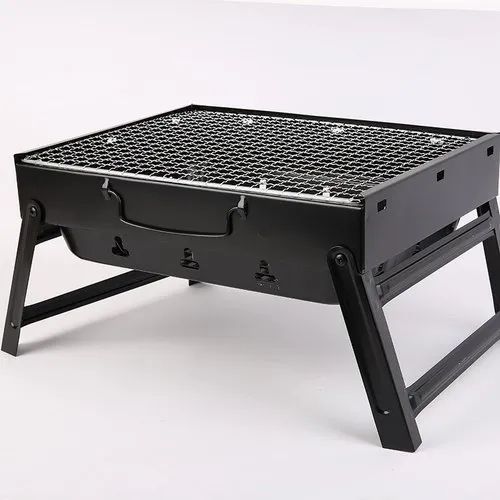 East Foldable Charcoal BBQ Grill Black 7x27.5x15.1cm