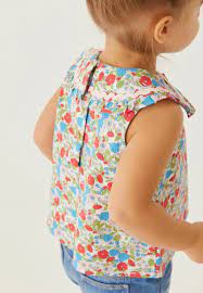 NEXT Red/blue Cotton Collar Blouse