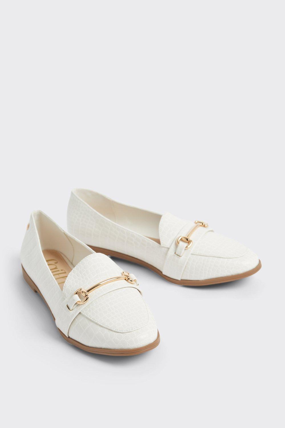 Lucy Snaffle Chain Loafers - Off White